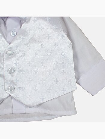 Tom Kids - Completo per neonato maschio con camicia gilet pantaloncino e papillon