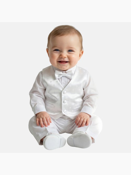 Tom Kids - Completo per neonato maschio con camicia gilet pantaloncino e papillon - Kiabi