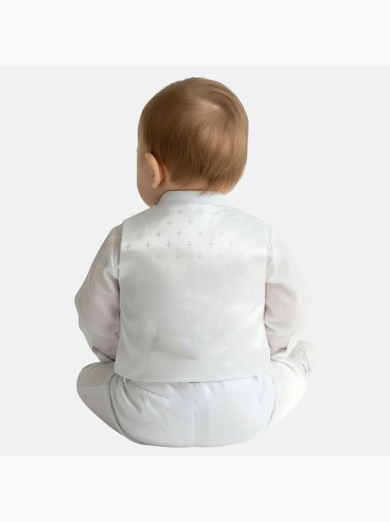 Tom Kids - Completo per neonato maschio con camicia gilet pantaloncino e papillon Bianco - Kiabi