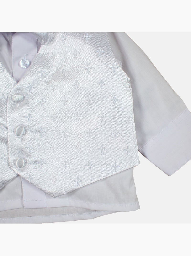 Tom Kids - Completo per neonato maschio con camicia gilet pantaloncino e papillon Bianco - Kiabi