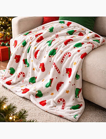 Tom kids - coperta in pile natalizia 75x100 cm, effetto pecora