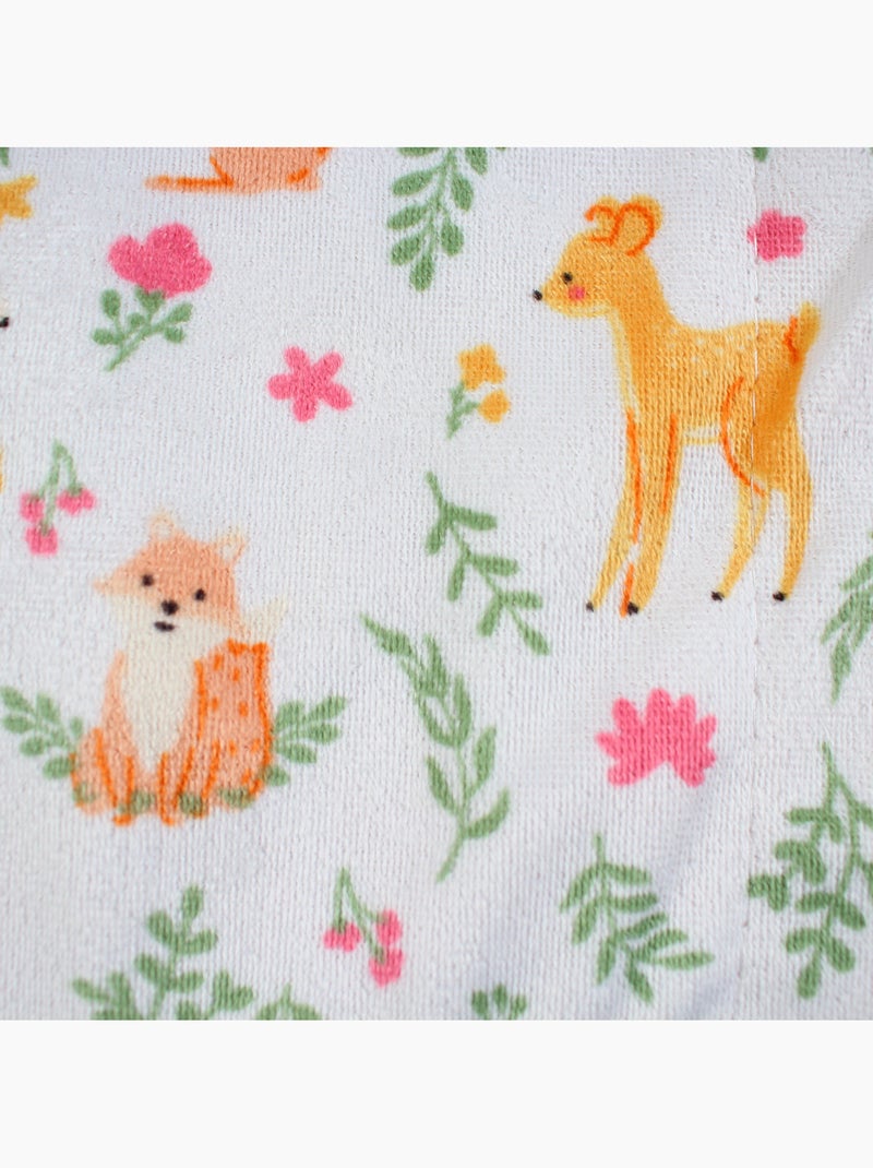 Tom Kids - Plaid morbido con motivi di animali del bosco Bianco - Kiabi