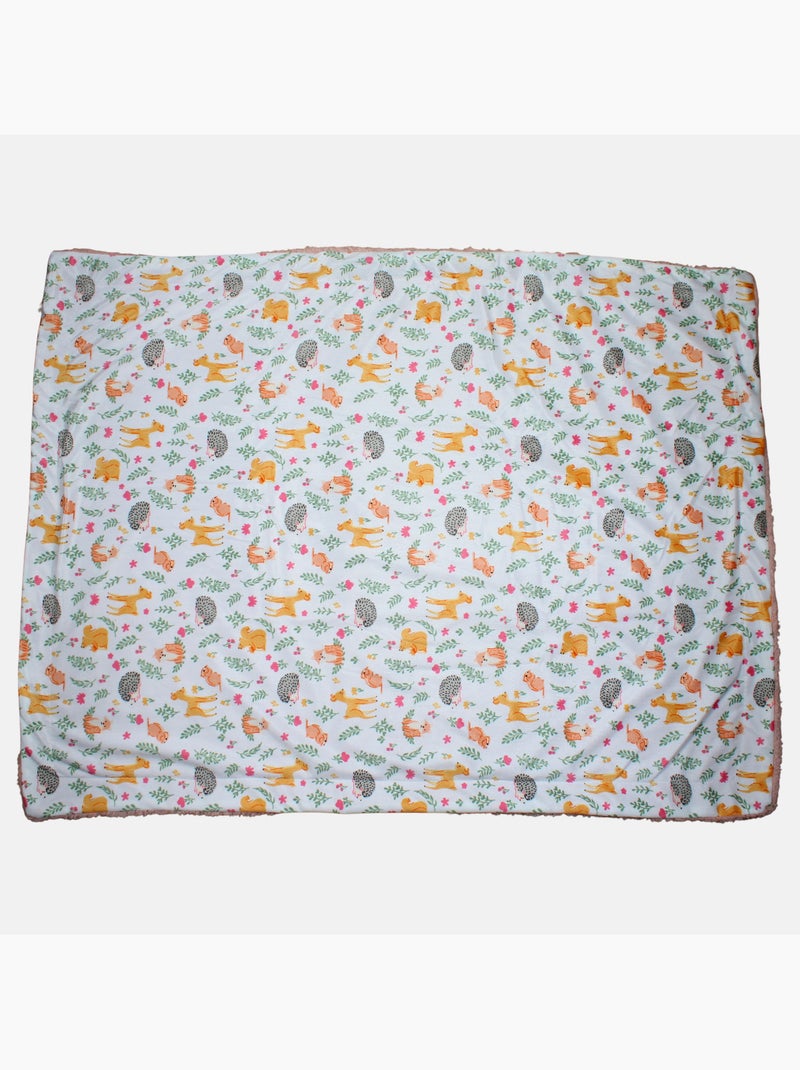 Tom Kids - Plaid morbido con motivi di animali del bosco Bianco - Kiabi