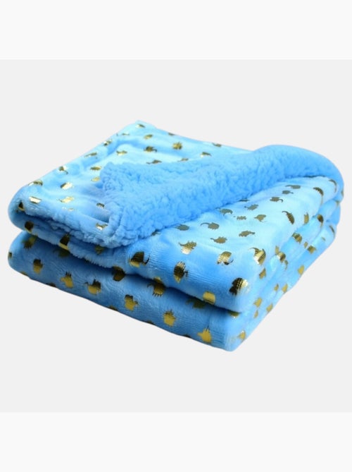 Tom Kids - Plaid morbido con motivi di elefanti dorati - Kiabi