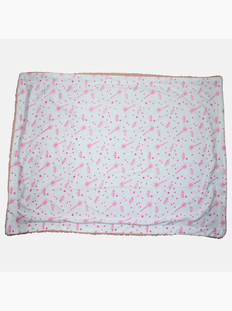 Tom Kids - Plaid morbido con motivi stelle e corone Rosa - Kiabi