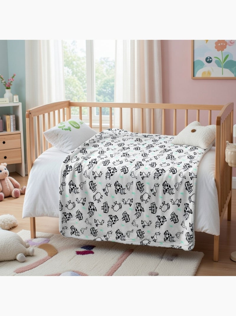 Tom Kids - Plaid morbido e confortevole con motivi fattoria Grigio - Kiabi
