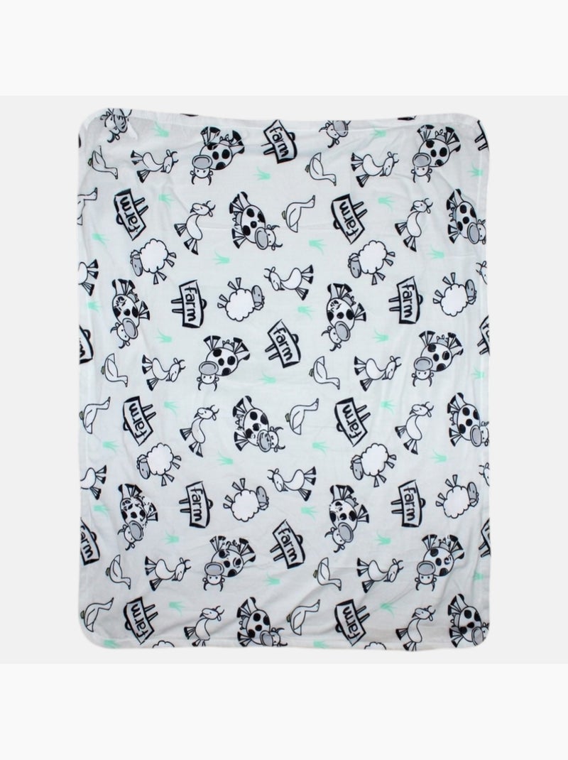 Tom Kids - Plaid morbido e confortevole con motivi fattoria Grigio - Kiabi