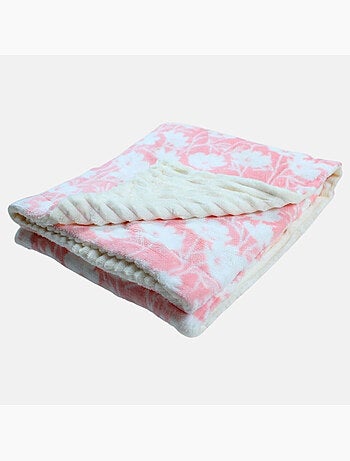 Tom Kids - Plaid morbido per bambina con motivi floreali