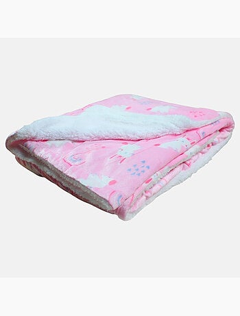 Tom Kids - Plaid morbido per bambina con peluche coniglietto