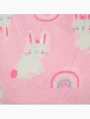 Tom Kids - Plaid morbido per bambina con peluche coniglietto