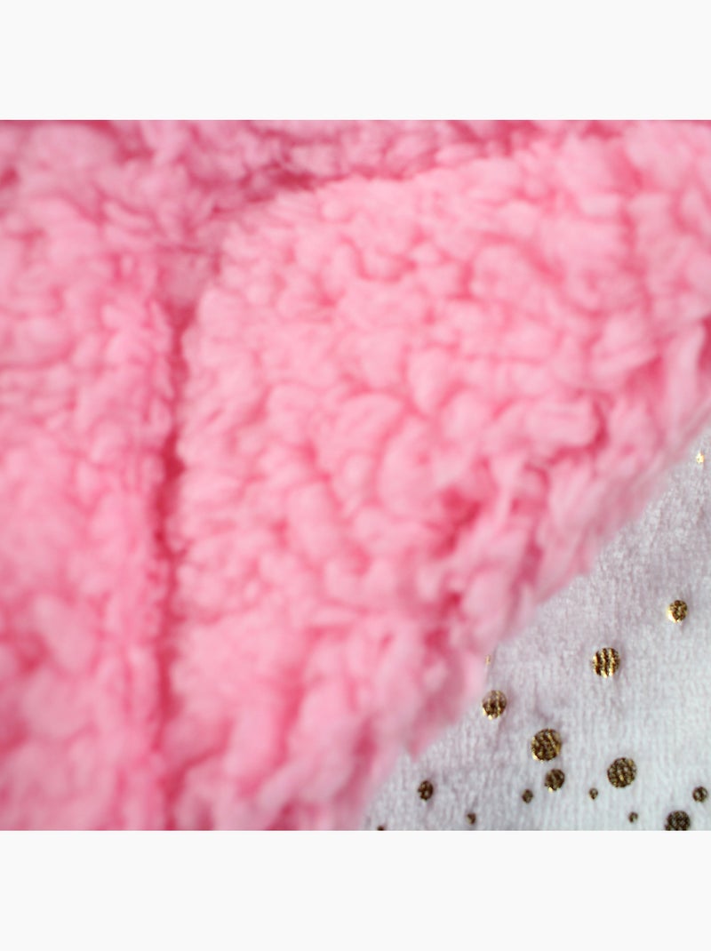 Tom Kids - Plaid morbido per bambina con pois dorati Rosa - Kiabi
