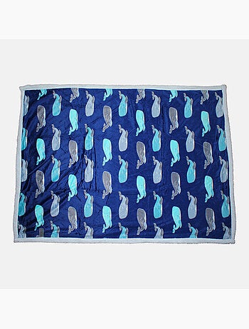 Tom Kids - Plaid morbido per bambino con motivi balene