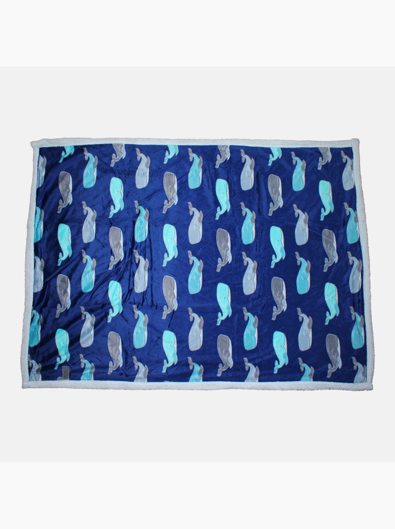 Tom Kids - Plaid morbido per bambino con motivi balene Blu - Kiabi