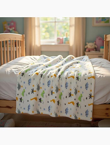 Tom Kids - Plaid morbido per bambino con motivi di dinosauri