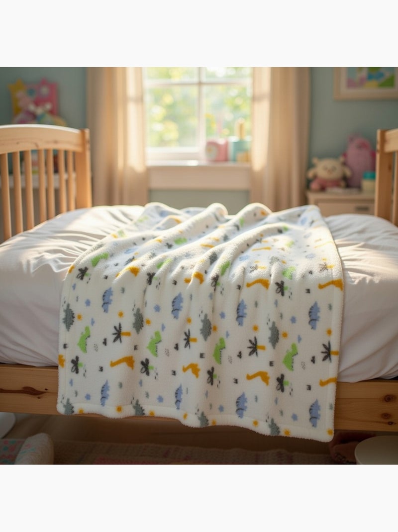 Tom Kids - Plaid morbido per bambino con motivi di dinosauri Bianco - Kiabi