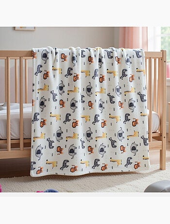 Tom Kids - Plaid neonato con fantasia animali della savana
