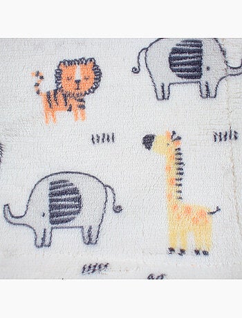 Tom Kids - Plaid neonato con fantasia animali della savana