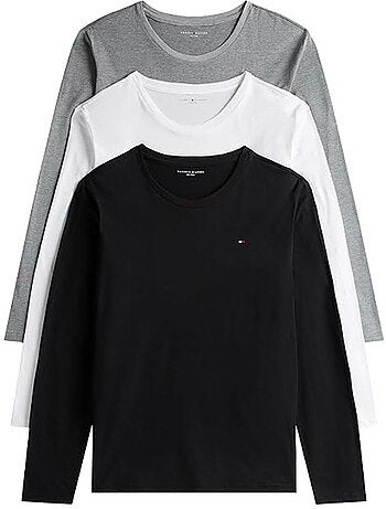 Tommy hilfiger set 3 t-shirt uomo maniche lunghe