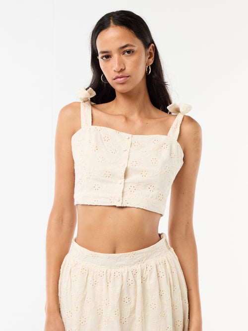 Top a bretelle con nodo in cotone - Kiabi