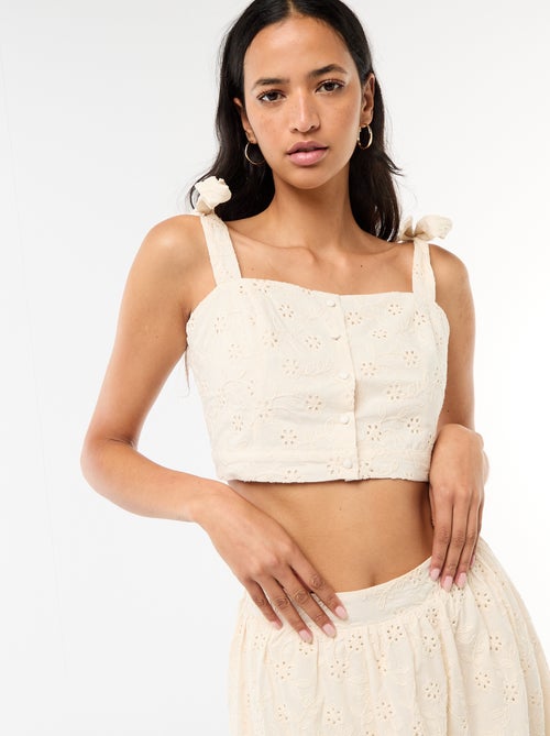 Top a bretelle con nodo in cotone - Kiabi