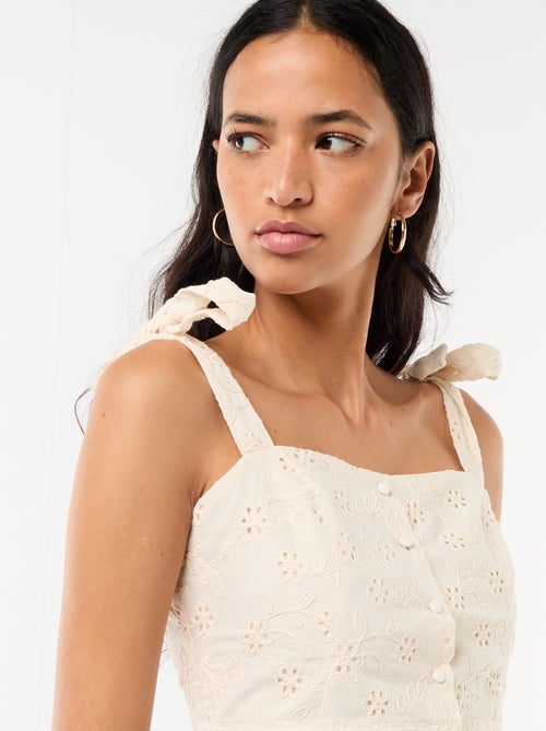 Top a bretelle con nodo in cotone - Kiabi