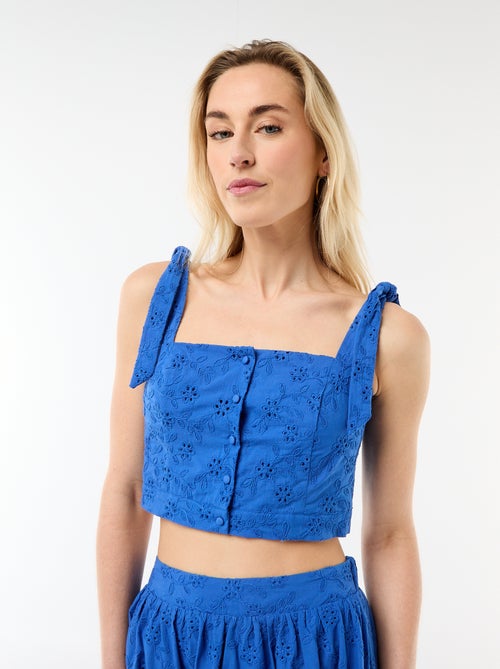 Top a bretelle con nodo in cotone - Kiabi