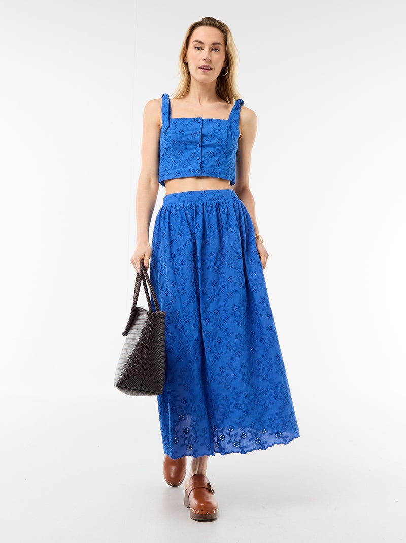 Top a bretelle con nodo in cotone Blu - Kiabi