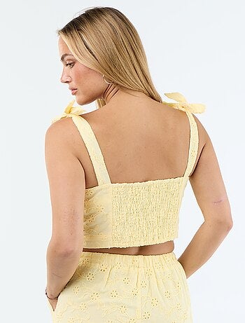 Top a bretelle con nodo in cotone