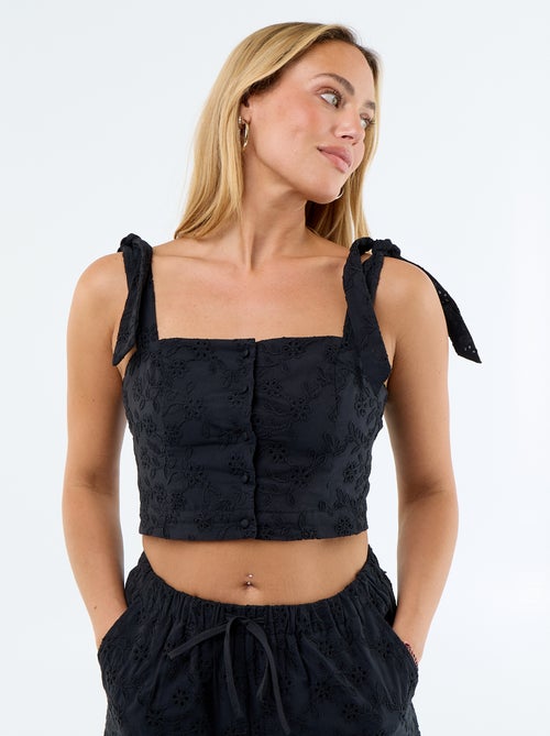 Top a bretelle con nodo in cotone - Kiabi