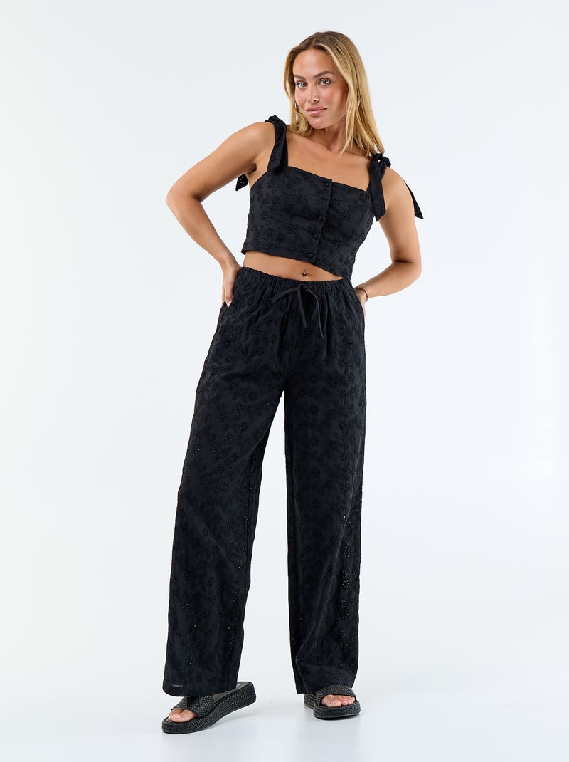 Top a bretelle con nodo in cotone Nero - Kiabi