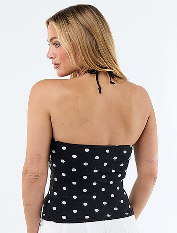 Top a bustier con scollo all'americana