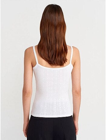 Top a canotta in cotone a coste slim fit dilvin