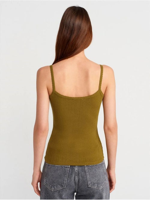 Top a canotta in cotone a coste slim fit dilvin - Kiabi Top a canotta in cotone a coste slim fit dilvin - Kiabi