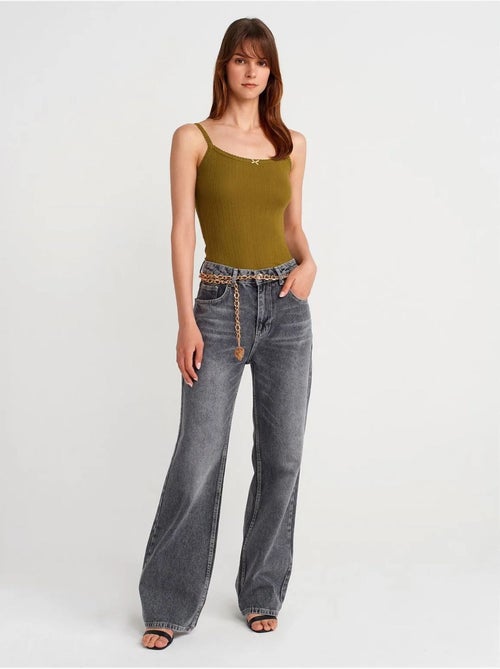 Top a canotta in cotone a coste slim fit dilvin - Kiabi Top a canotta in cotone a coste slim fit dilvin - Kiabi
