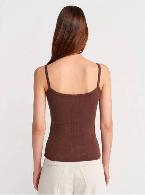 Top a canotta in cotone a coste slim fit dilvin - Kiabi Top a canotta in cotone a coste slim fit dilvin - Kiabi