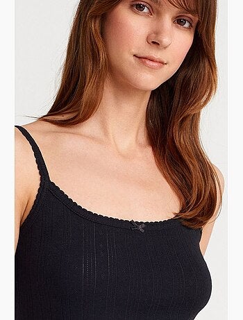 Top a canotta in cotone a coste slim fit dilvin
