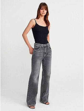 Top a canotta in cotone a coste slim fit dilvin