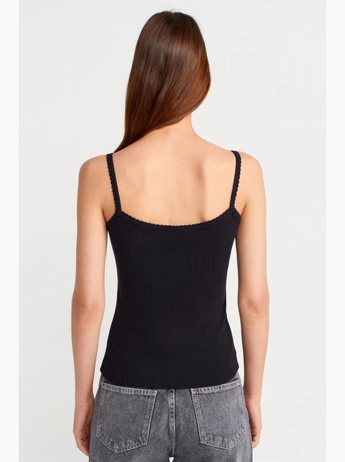 Top a canotta in cotone a coste slim fit dilvin - Kiabi Top a canotta in cotone a coste slim fit dilvin - Kiabi