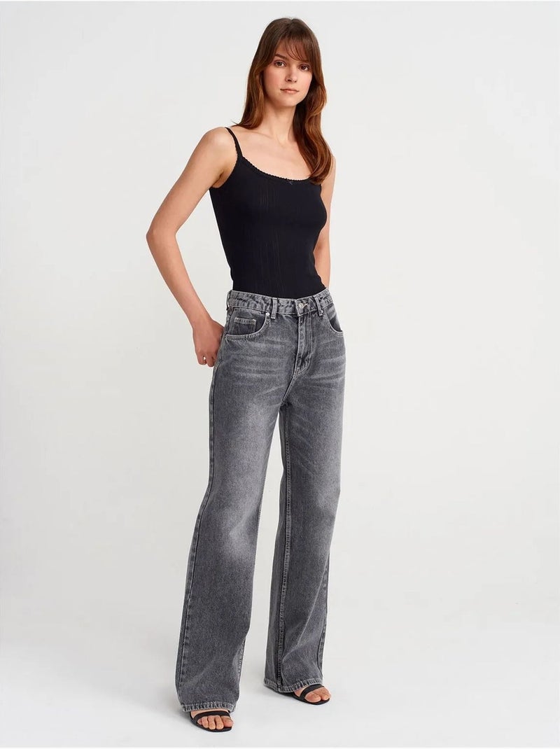 Top a canotta in cotone a coste slim fit dilvin Nero - Kiabi