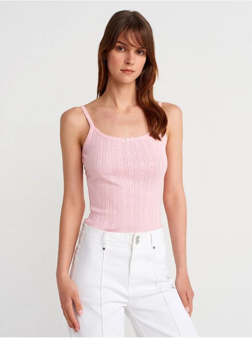 Top a canotta in cotone a coste slim fit dilvin - Kiabi Top a canotta in cotone a coste slim fit dilvin - Kiabi