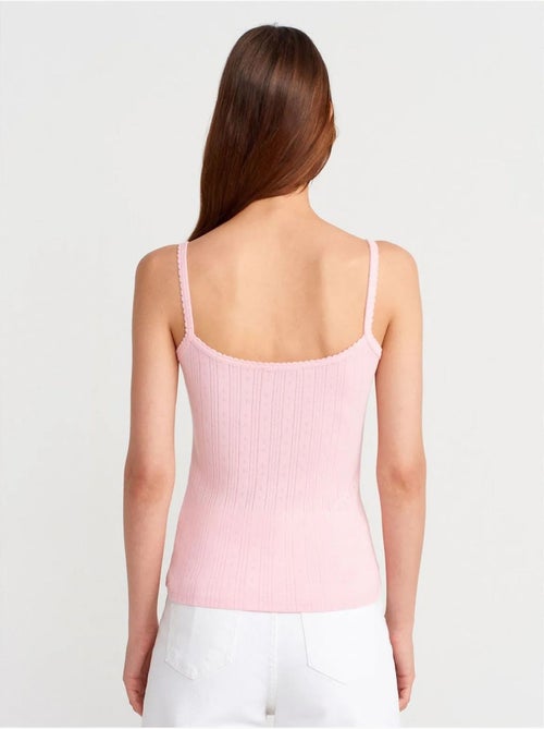 Top a canotta in cotone a coste slim fit dilvin - Kiabi Top a canotta in cotone a coste slim fit dilvin - Kiabi