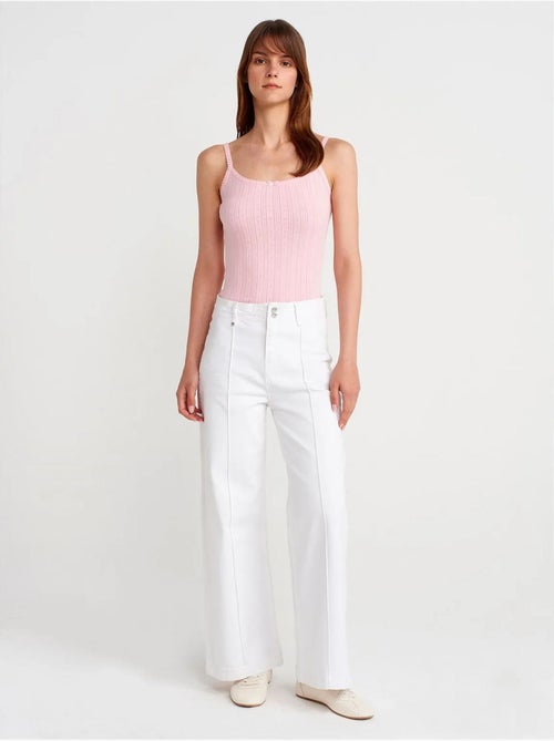 Top a canotta in cotone a coste slim fit dilvin - Kiabi Top a canotta in cotone a coste slim fit dilvin - Kiabi