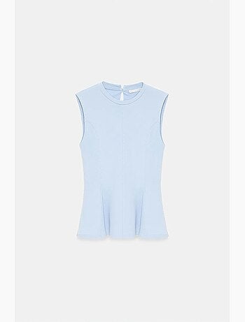 Top a conchiglia aderente in popeline di cotone con cut-out dilvin