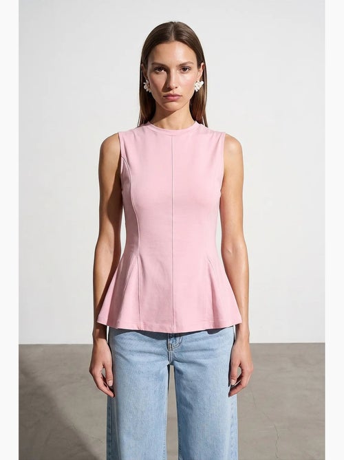 Top a conchiglia aderente in popeline di cotone con cut-out dilvin - Kiabi Top a conchiglia aderente in popeline di cotone con cut-out dilvin - Kiabi