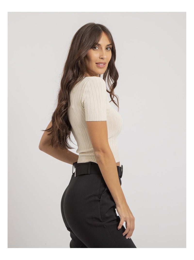 Top a coste FLOYDE Ecru - Kiabi