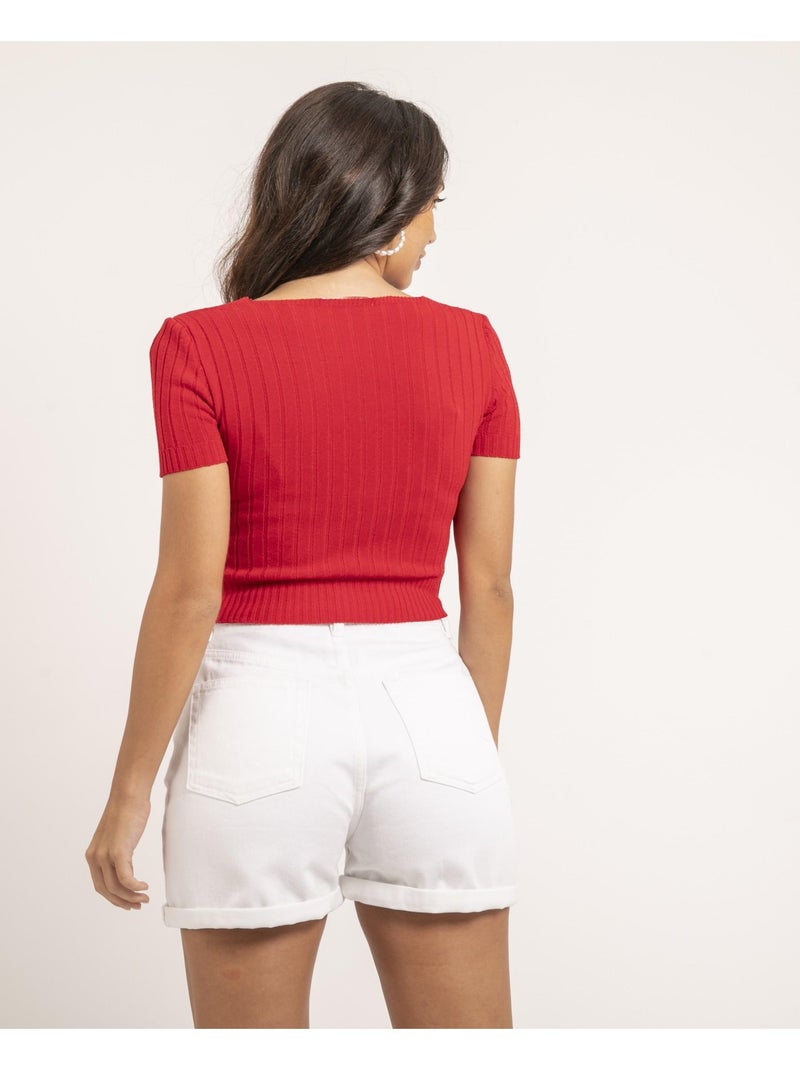 Top a coste FLOYDE Rosso - Kiabi