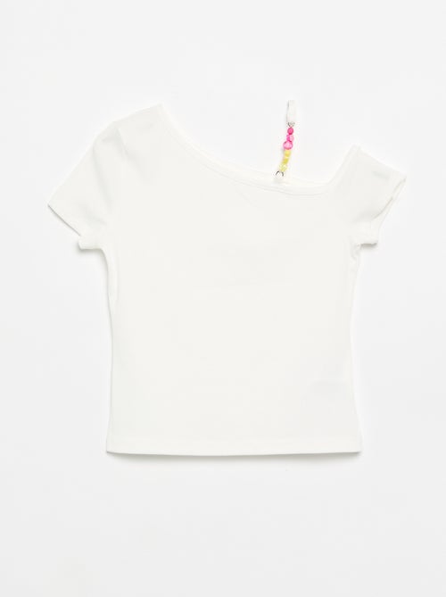 Top a costine con scollo asimmetrico - Kiabi