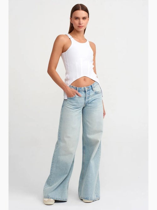 Top a costine in cotone con zip dilvin - Kiabi Top a costine in cotone con zip dilvin - Kiabi