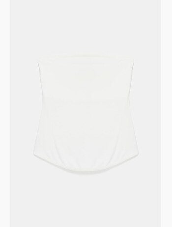 Top a fascia crop senza spalline da donna dilvin