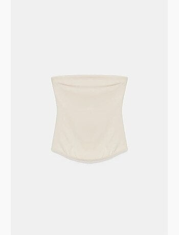 Top a fascia crop senza spalline da donna dilvin